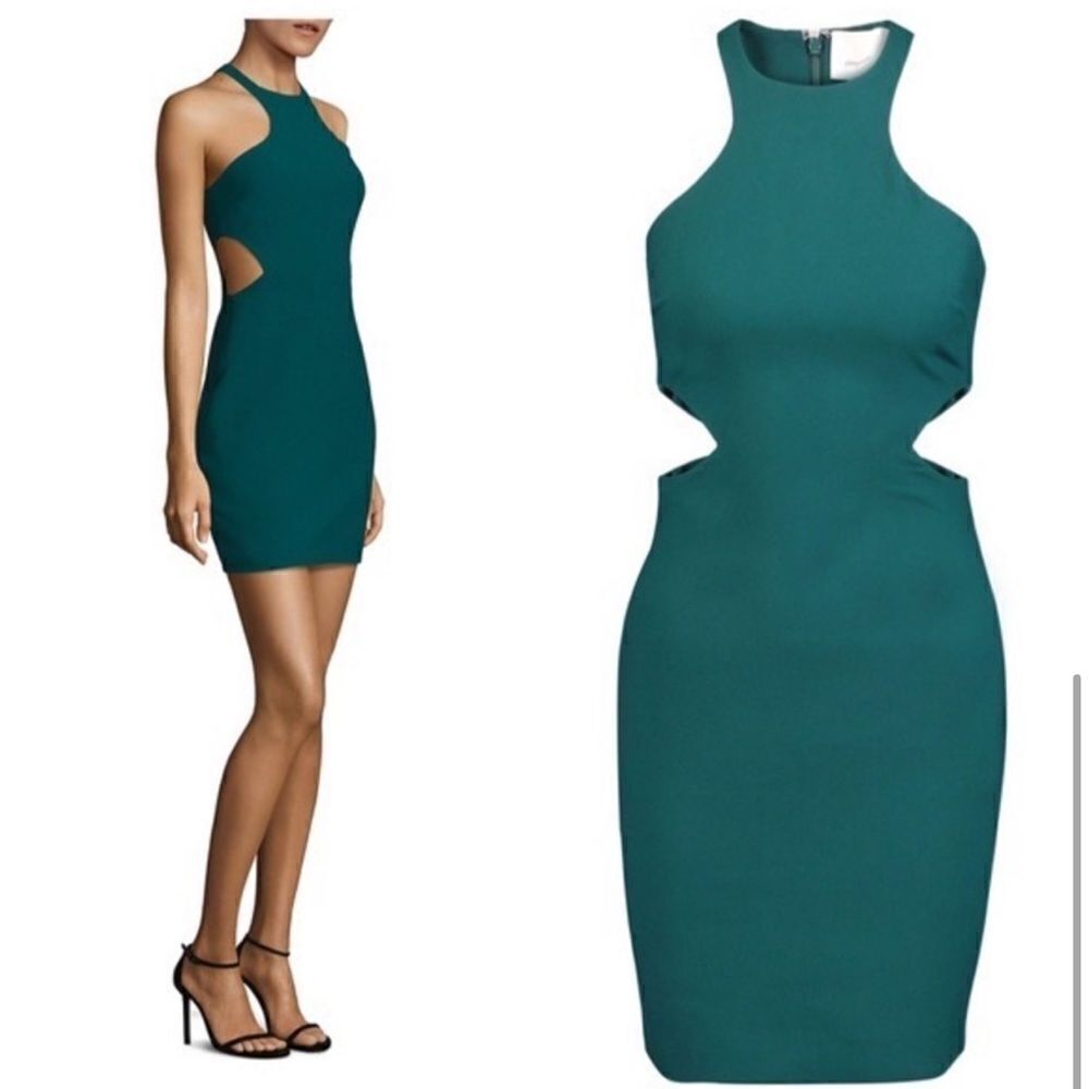 Cinq a Sept Juno Cutout Mini Dress, Teal, Size 8